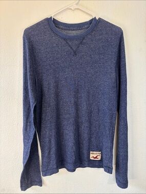 Hollister Men's Blue Heather Crewneck Long Sleeve Sweater -869sku